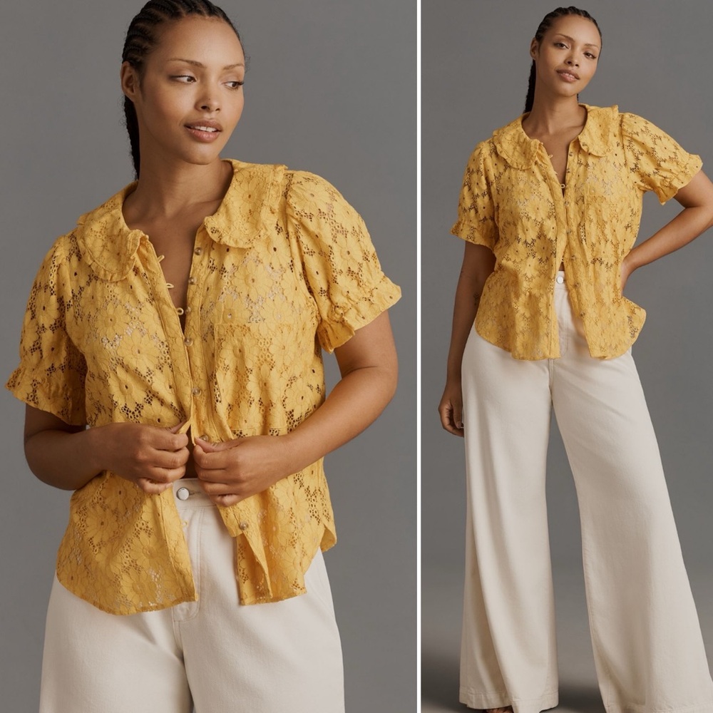The Keira Lace Blouse by Pilcro Size S